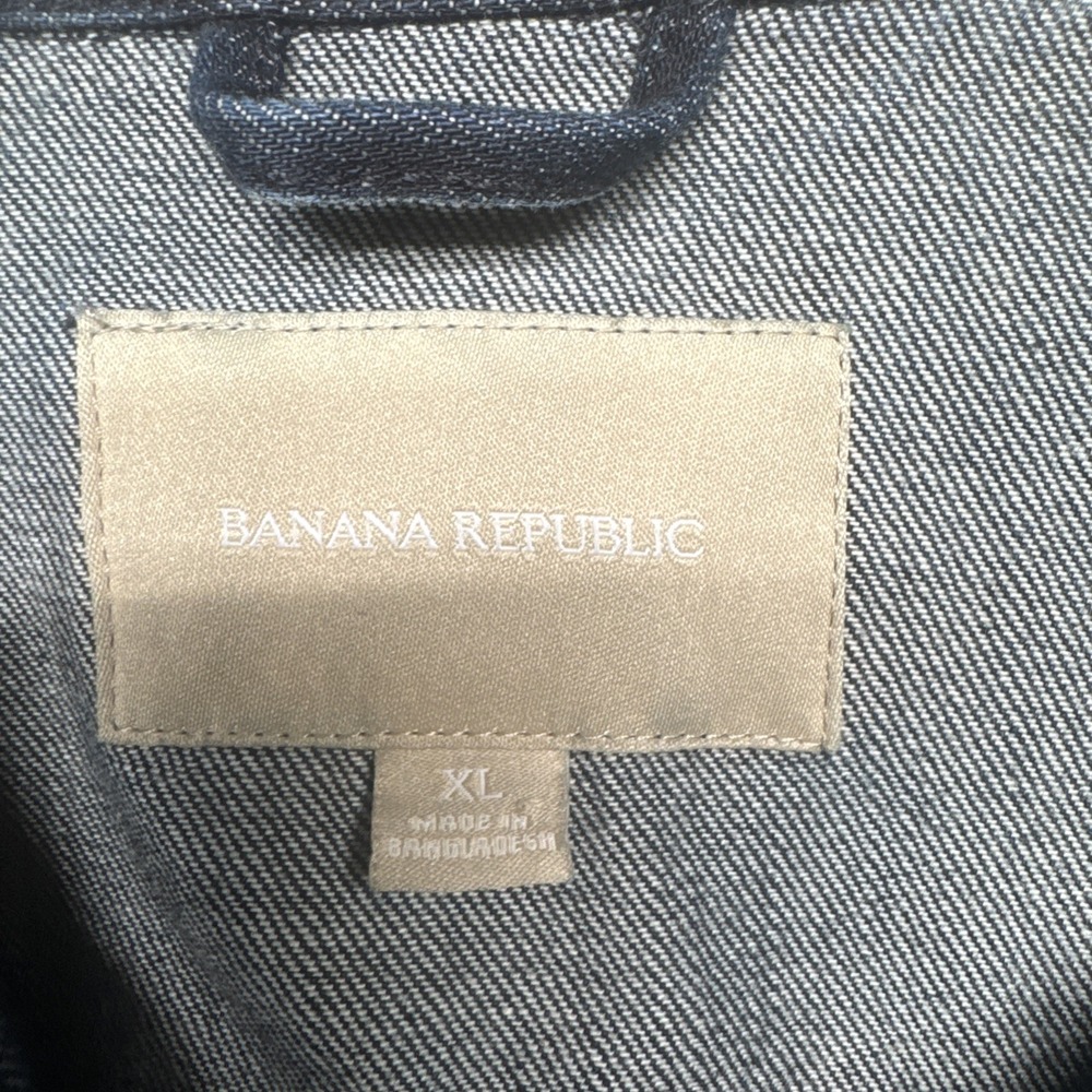 Banana Republic Women's Denim Trucker Jacket Dark‎ Blue XL Casual Classic - Picture 3 of 12